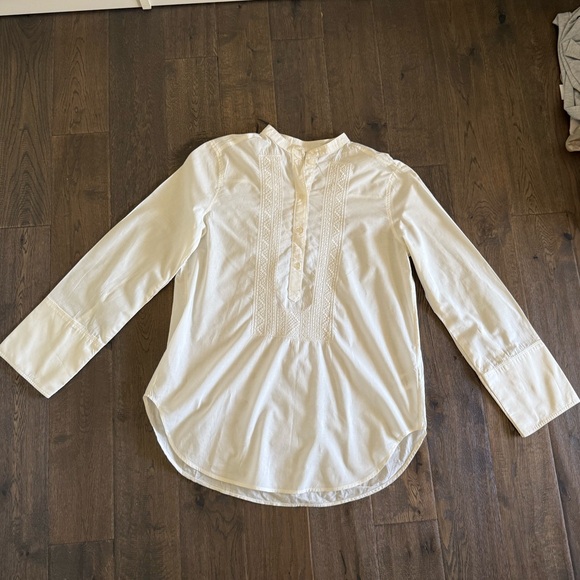 H&M white embroidered long wide arm sleeve tunic - Picture 3 of 11